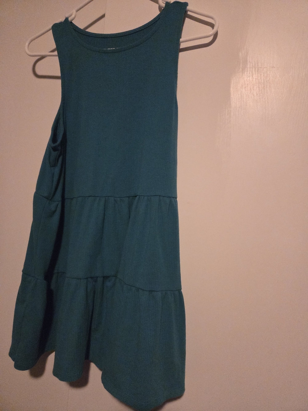 torrid Teal Tiered Ribbed Sleeveless Tank Top